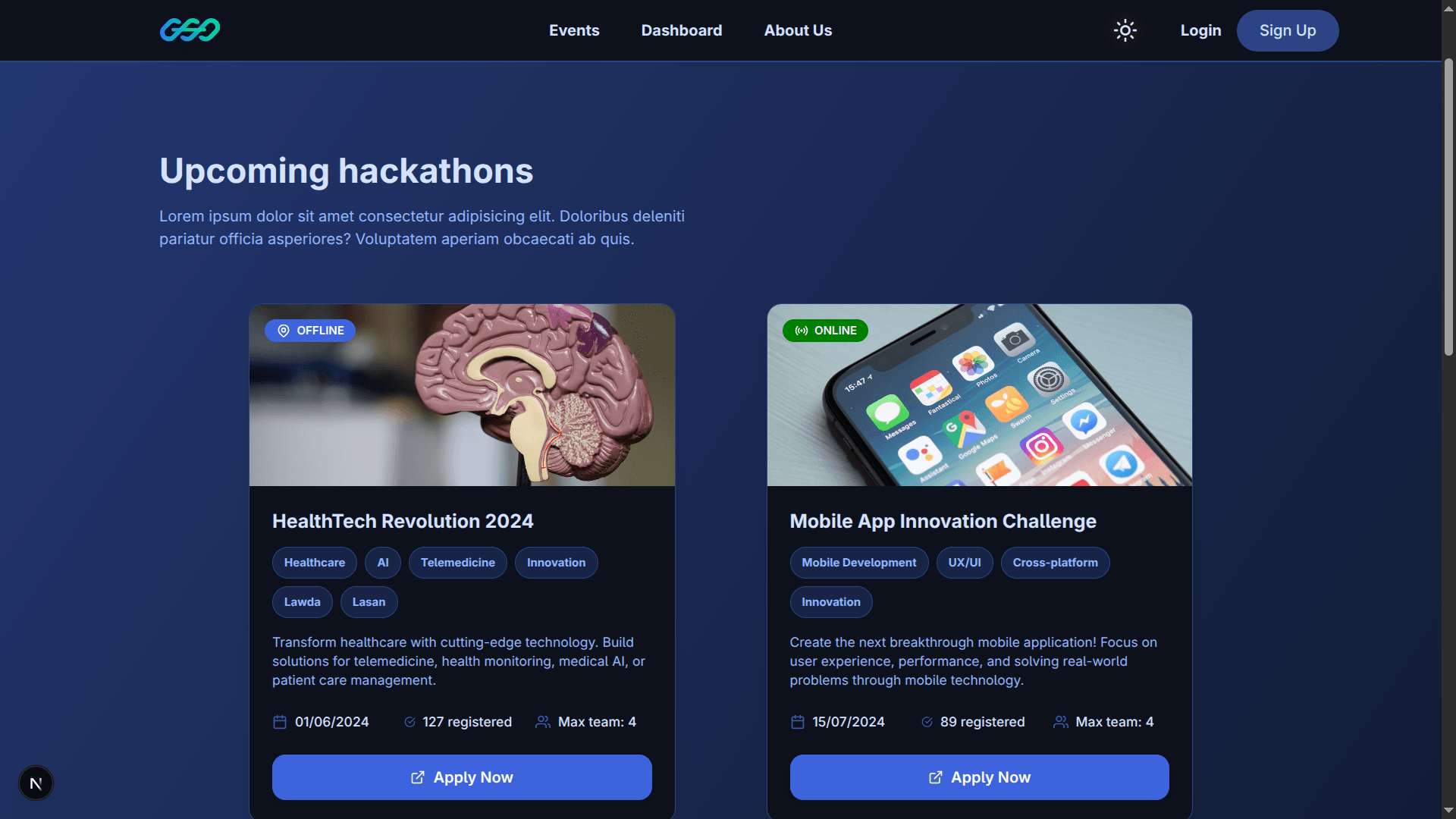 Hackverse (Hackathon Organizing Platform)